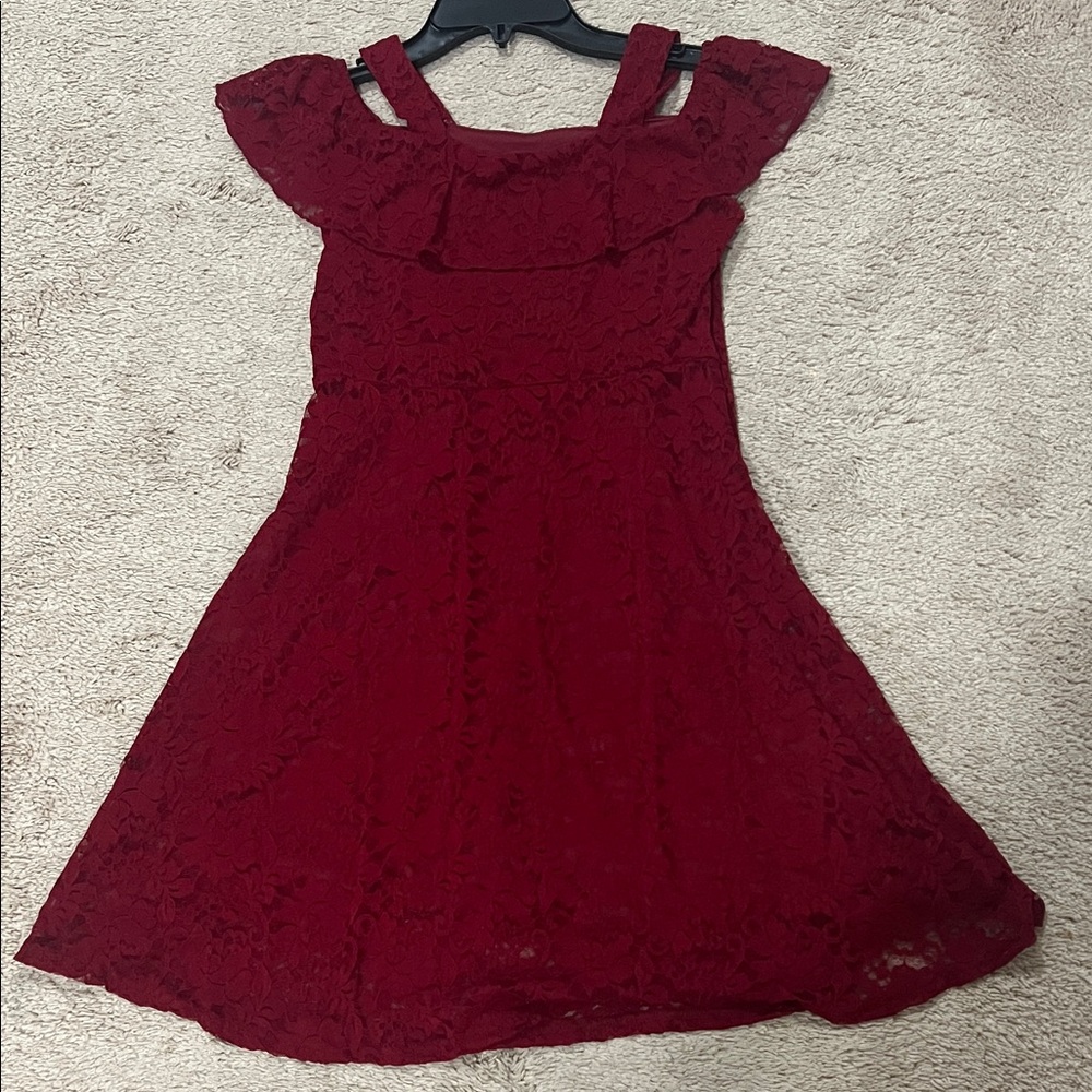 Beautiful Burgundy Lace Kids Dress
